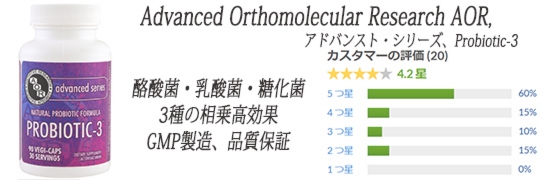 Advanced Orthomolecular Research AOR, アドバンスト・シリーズ、Probiotic-3、ナチュラル・プロバイオティクス・フォーミュラ　.jpg